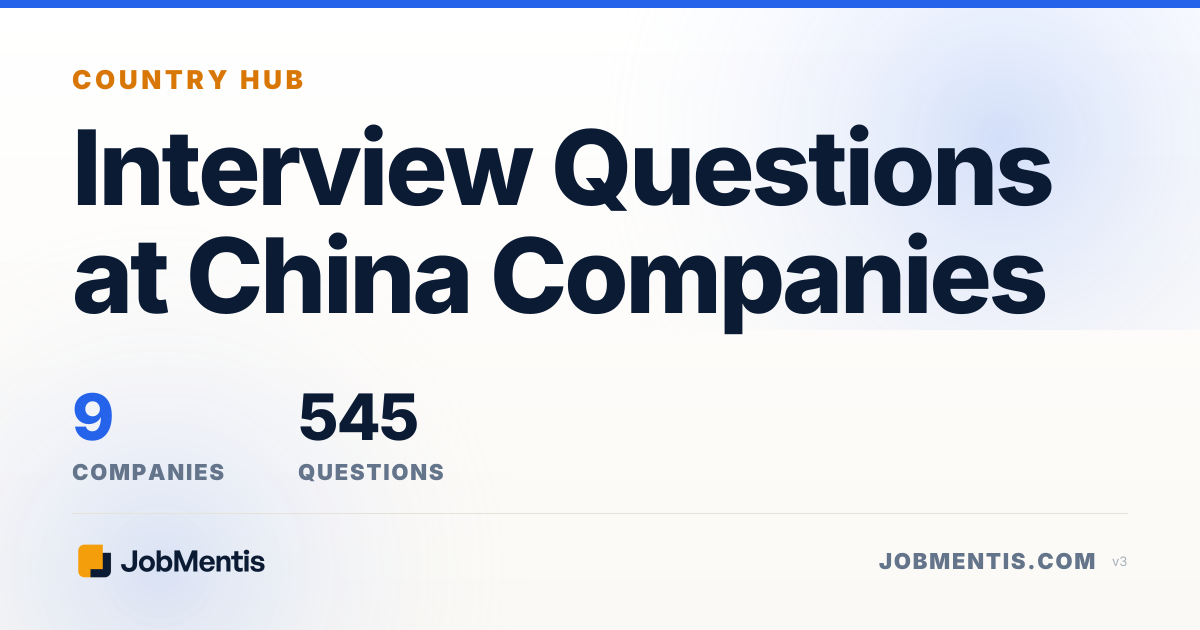 Interview Questions at China Companies 2026 | JobMentis