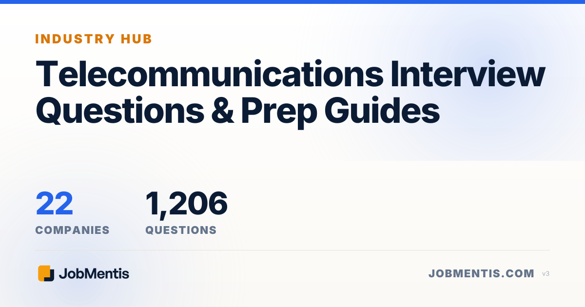 Telecommunications Interview Questions & Prep Guides 2026 | JobMentis